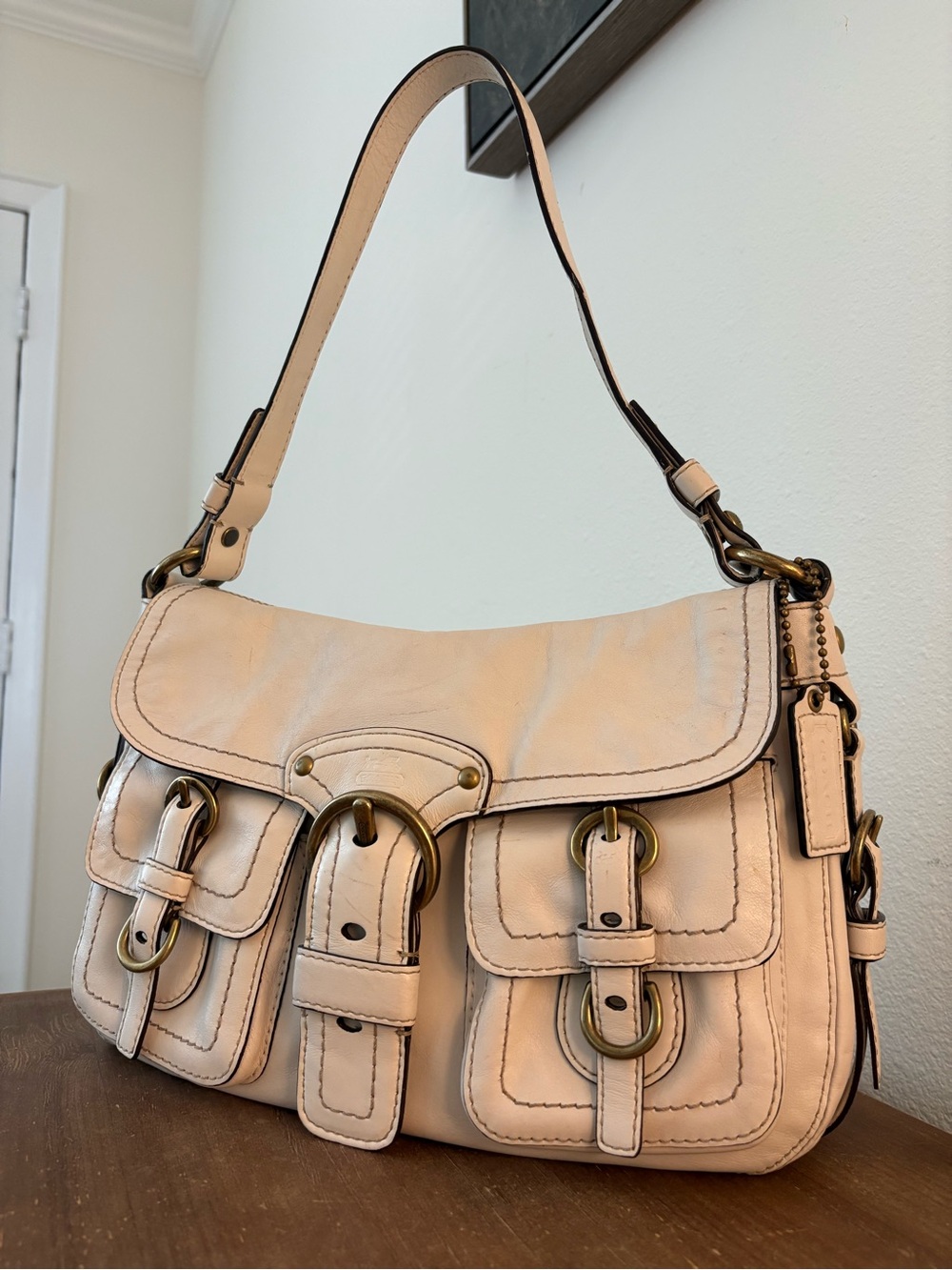 Vintage Coach Legacy Garcia Leather Hobo Shoulder Bag Cream White - MINT Inside